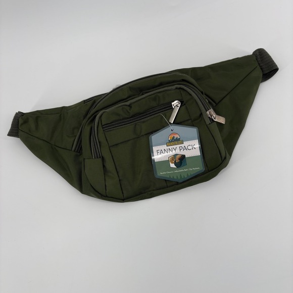 Wanderlust Handbags - Wanderlust Fanny Pack Green Adjustable Strap Zip Pockets‎ Travel Hiking Bag